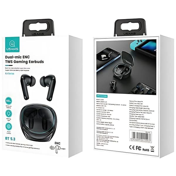 USAMS XJ13 ENC Bluetooth Hovedtelefoner 5.3 TWS - Sort