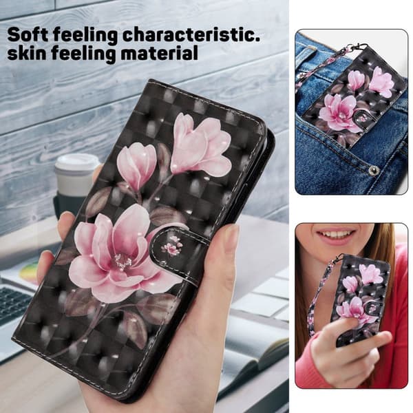 Mobilskal för Samsung Galaxy S26 Stativmönster Konstläder - Rosa