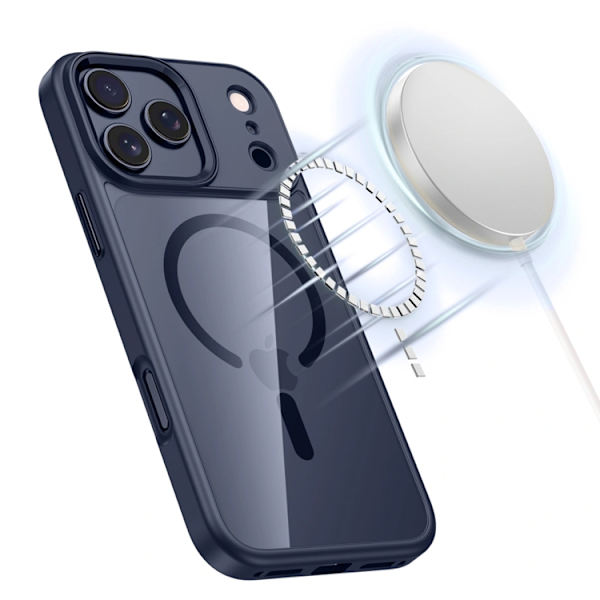 Tech-Protect Mobilskal till iPhone 17 Pro Max Magsafe Matte - Mörkblå/Clear Blå