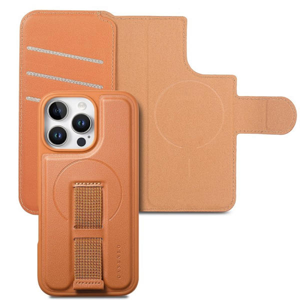 CASENEO iPhone 16 Pro Plånboksfodral RFID Blocking Konstläder - Brun