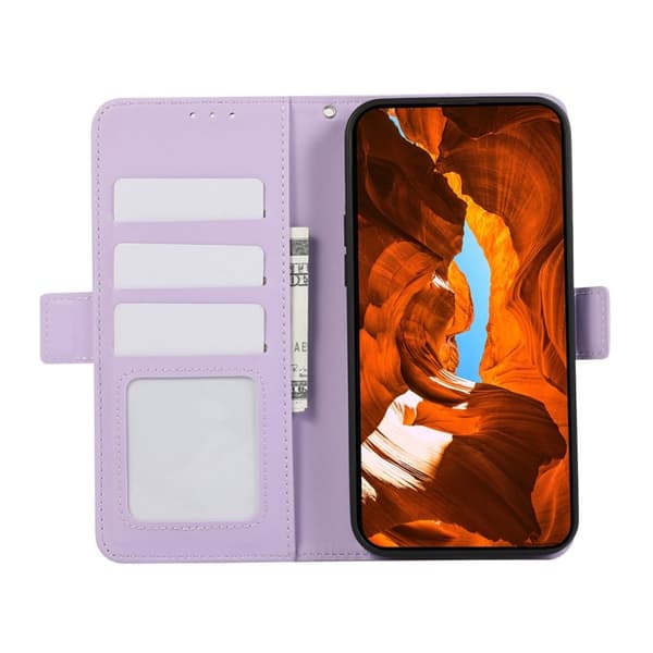 ABEEL Mobilskal till iPhone 15 Pro Max Shockproof Konstläder FID Blocker Lila