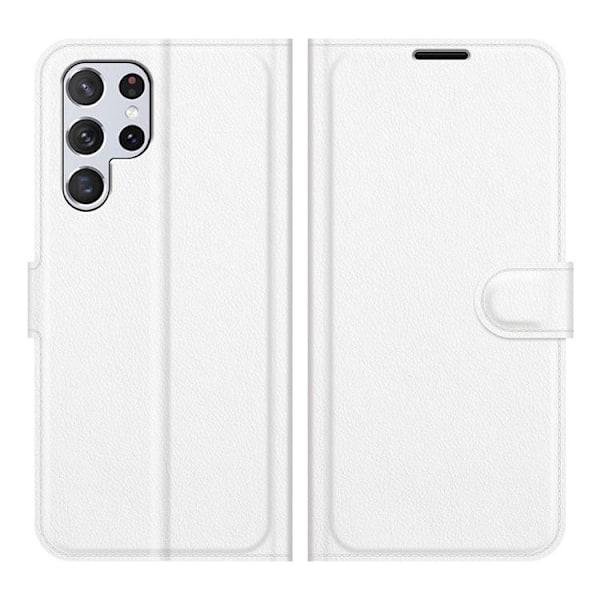 Litchi Magnetic Fodral Galaxy S22 Ultra 5G - Vit Vit