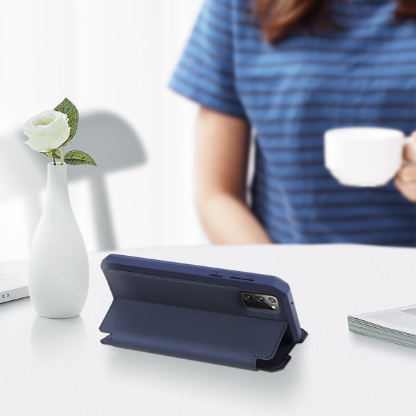 DUX DUCIS Læderetui Til Samsung Galaxy Note 20 - Blå Blue
