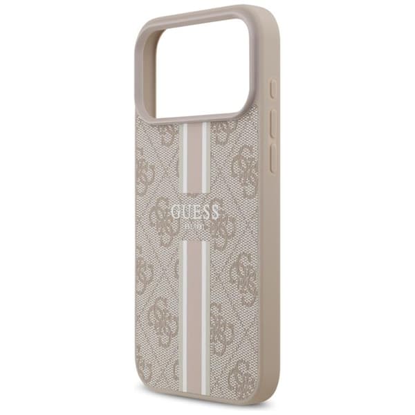 Guess telefontaske til iPhone 17 Pro Max MagSafe 4G trykte striber - lyserød Rosa