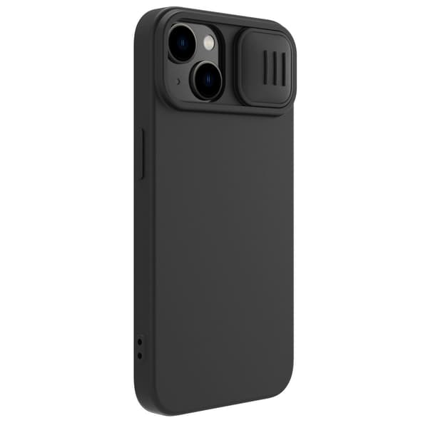 Nillkin iPhone 14 Plus -kuori CamShield Silky Silicone - Musta Black