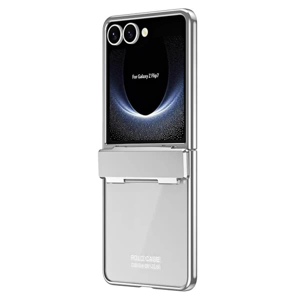 Mobilskal till Galaxy Z Flip7 Electroplating med skärmskydd - Silver Silver