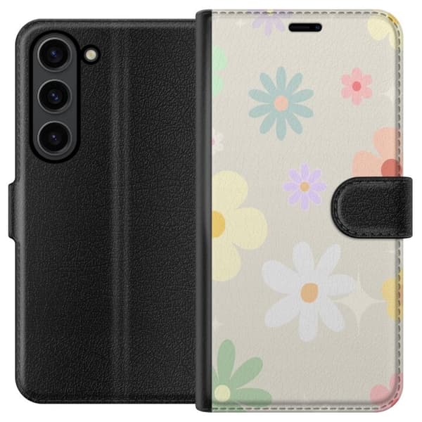 Plånboksfodral till Samsung Galaxy S24 med fejdande blommor