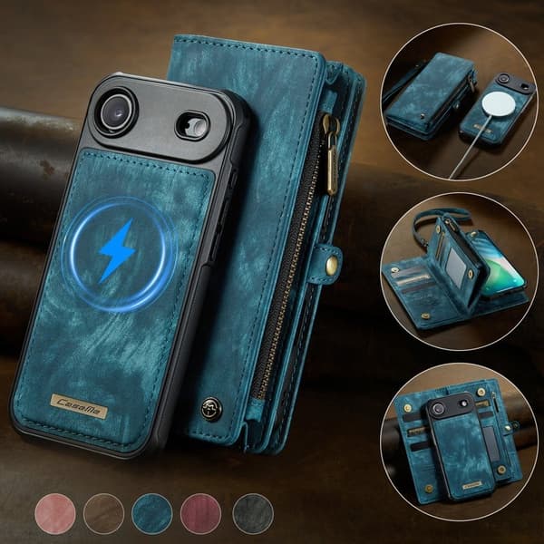 CASEME 008 iPhone Air Plånboksfodral i Konstläder med Blå
