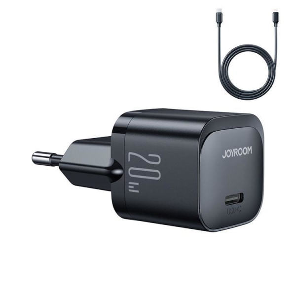 Joyroom PD Mini Väggladdare USB-C 20W Lightning Kabel - Svart