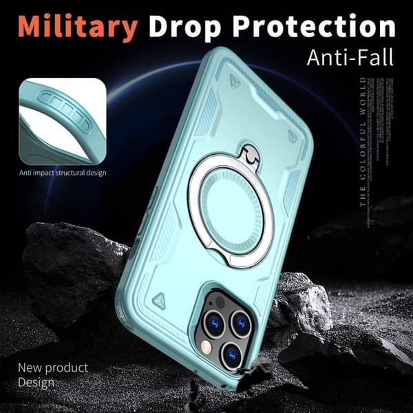 Mobilskal till iPhone 12 Pro Plast MagSafe Militärskydd - Blå