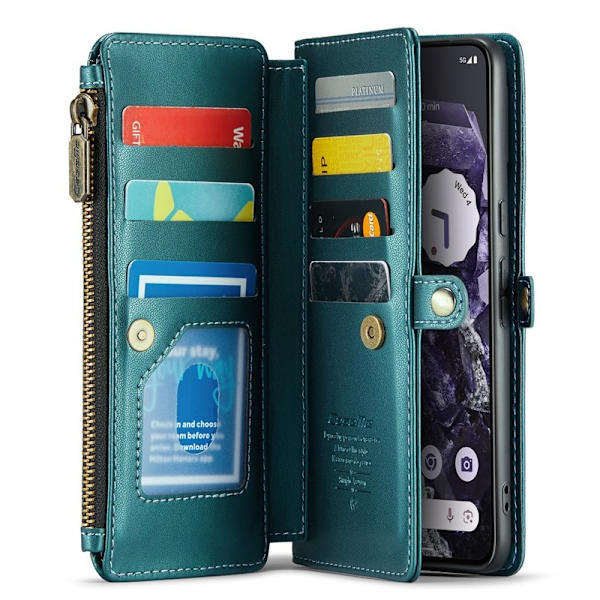 CASEME Plånboksfodral Konstläder för Google Pixel 8 - Grön