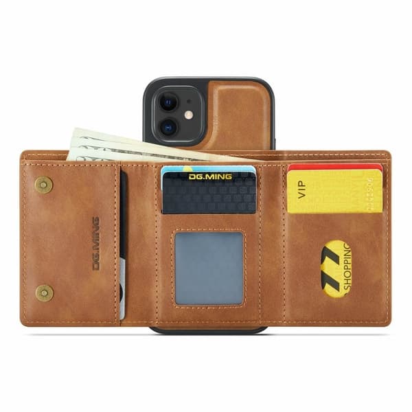 DG.MING M6 Series Mobilskal till iPhone 12/12 Pro Magnetiskt Brun