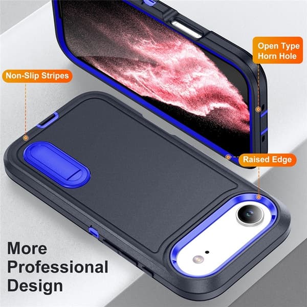 Mobilskal till iPhone Air Kickstand Silikon - Mörkblå/Sapphire Blå