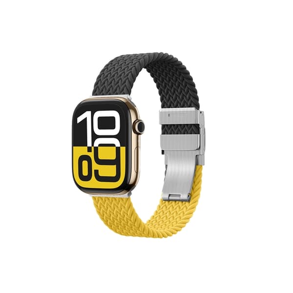 [2-Pack]AmazingThing Apple Watch 45/46/49mm ranneke Blend - Keltainen/Musta