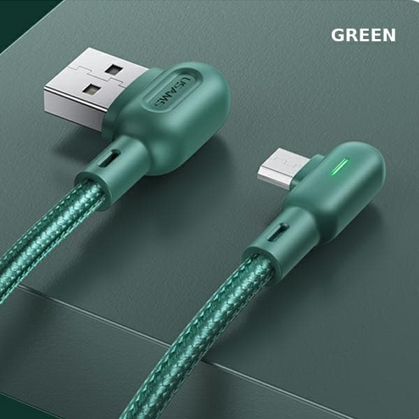 USAMS Kabel vinkel U57 microUSB 1.2m grön SJ458USB02