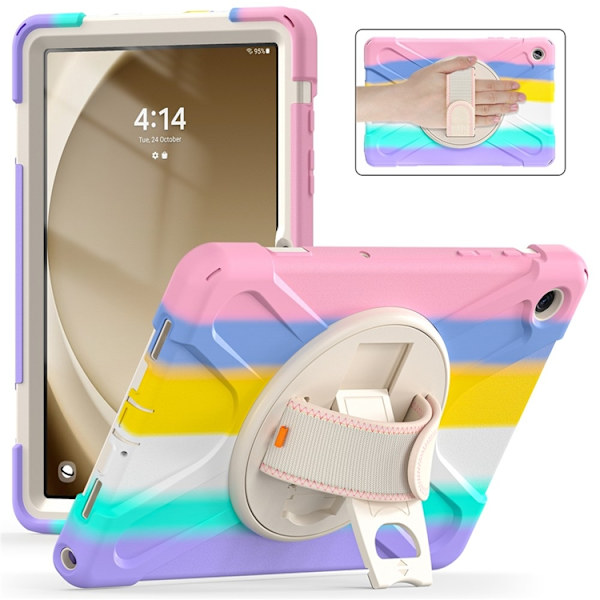 Mobilskal till Galaxy Tab A9 Plus Silikon Rotary Kickstand Rosa