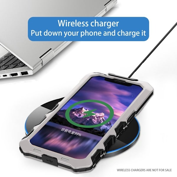 R-JUST Mobilskal till iPhone 15 Plus Shockproof Silikon+Metal Silver