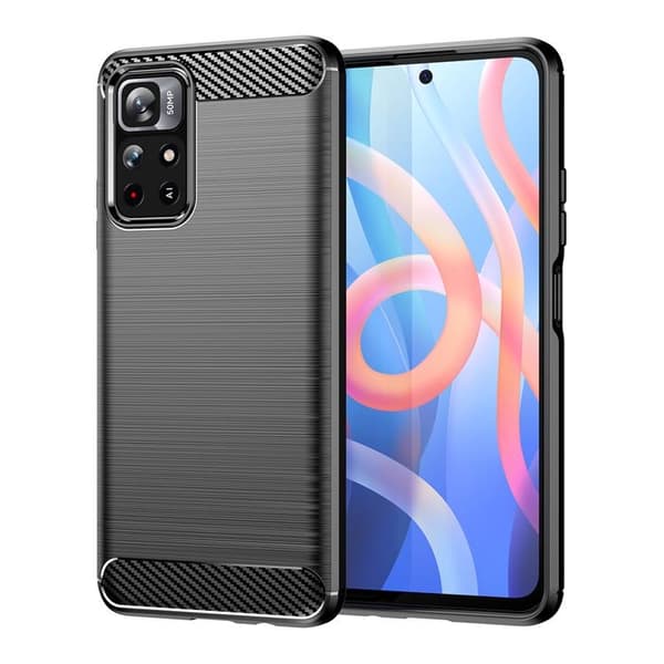 Carbon Flexible Skal Xiaomi Poco M4 Pro 5G - Musta Black