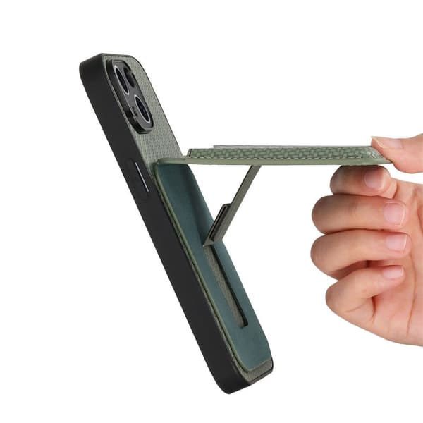 CASENEO Mobilskal för Samsung Galaxy S26 Fällbart stativ Konstläder - Grön