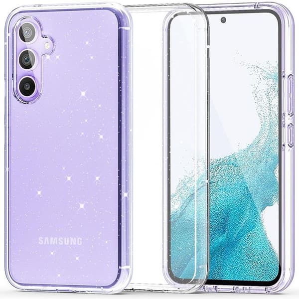 Tech-Protect Galaxy S23 FE Mobilskal Flexair Hybrid - Glitter Transparent