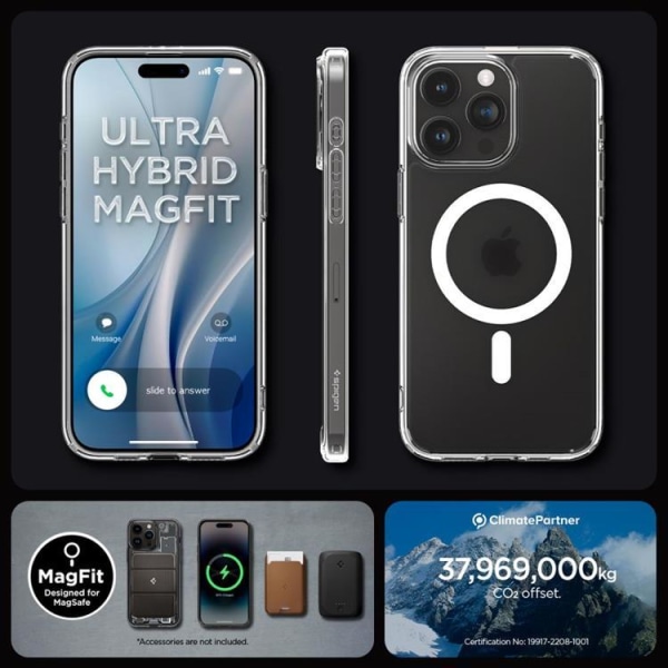Spigen iPhone 15 Pro Max mobiilisuojus Magsafe Ultra Hybrid - kirkas