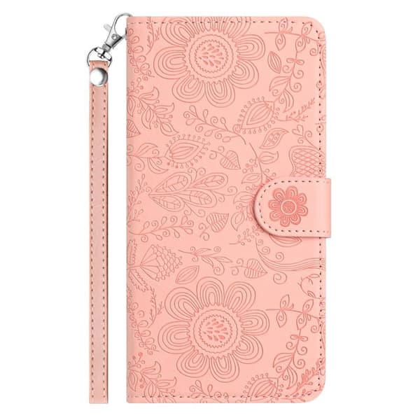 Samsung Galaxy S26 Plånboksfodral Blommönster Konstläder Flip - Rosa