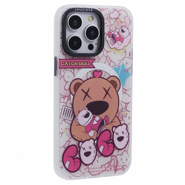 JAUCASE Mobilskal till iPhone 14 Pro Max MagSafe - Puppet Bear Vit