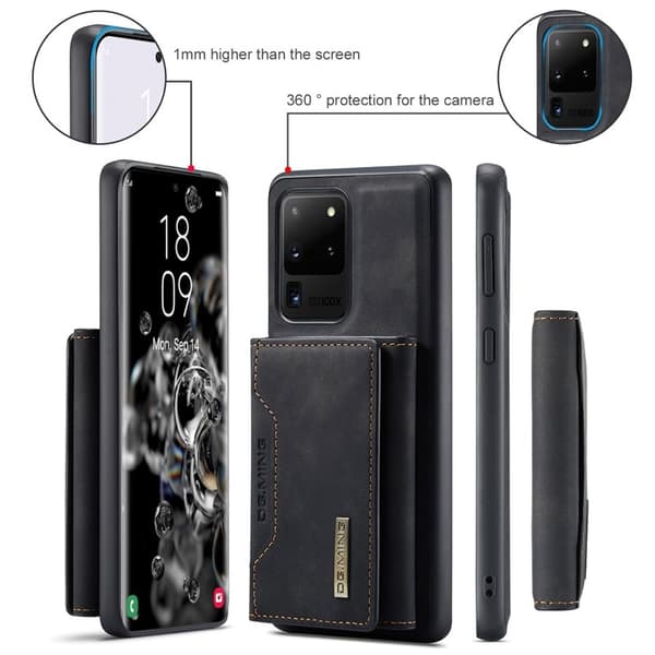 DG.MING Plånboksfodral med Ställfunktion för Samsung Galaxy S20 Ultra - Svart