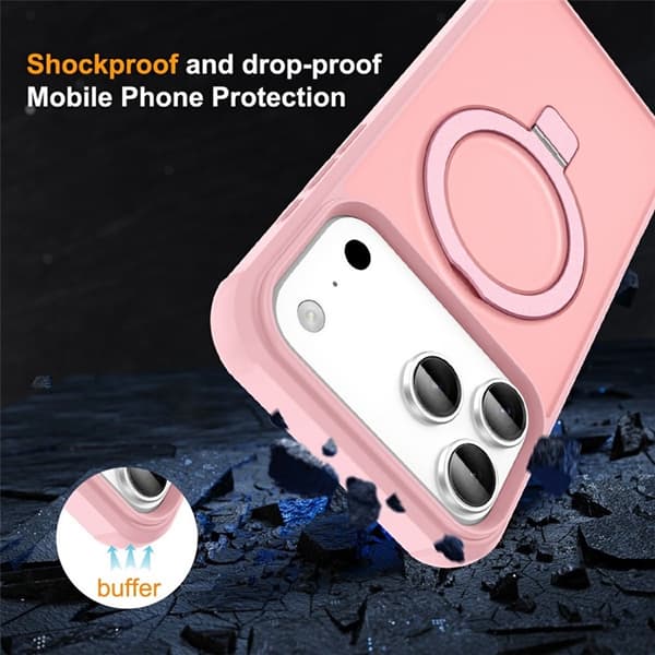Mobilskal till iPhone 17 Pro Max MagSafe TPU+PC Kickstand - Rosa Rosa