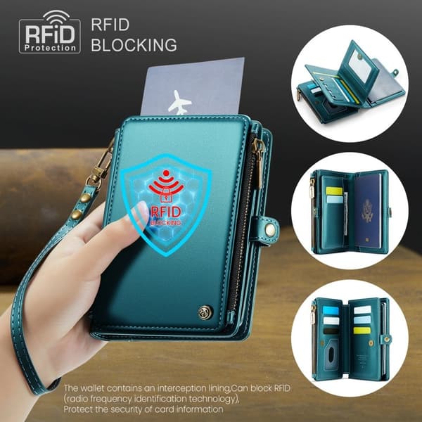 CASEME Me60 Passerkort Plånboksfodral RFID-Skydd Blå