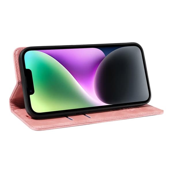 BETOPNICE 003 Plånboksfodral för iPhone 14 Plus - TPU + Konstläder - Rosa