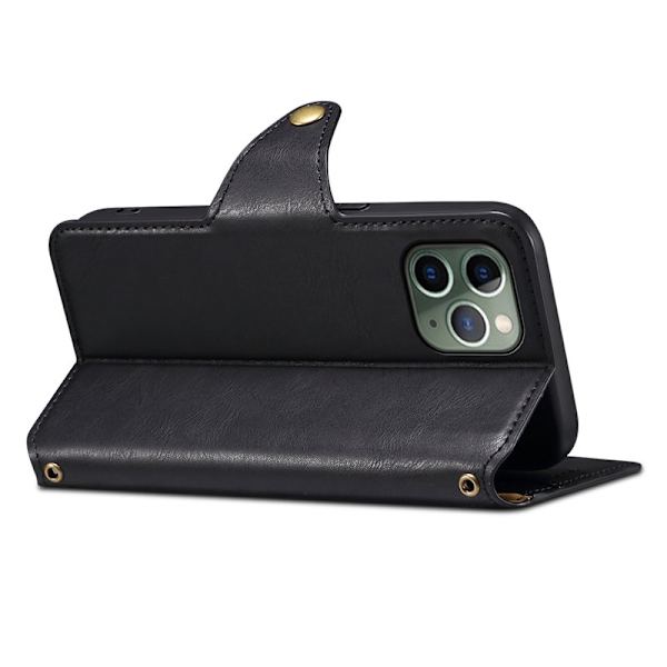 DENIOR iPhone 11 Pro Plånboksfodral Konstläder Svart