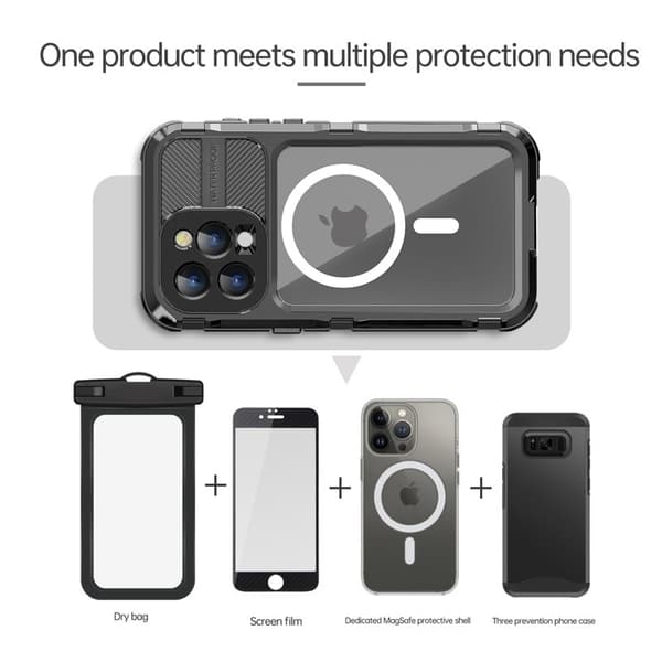 SHELLBOX M Series Mobilskal till iPhone 15 Pro Vattentät MagSafe Svart