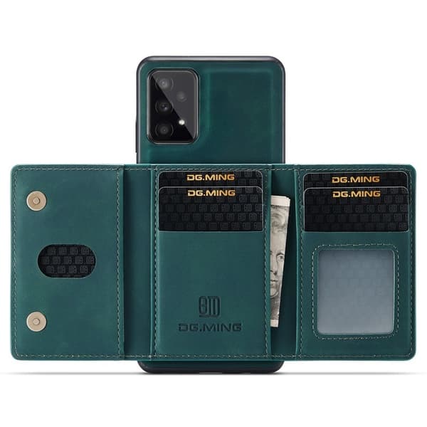 DG.MING 2-in-1 Konstläder Plånboksfodral Samsung A53 5G Grön