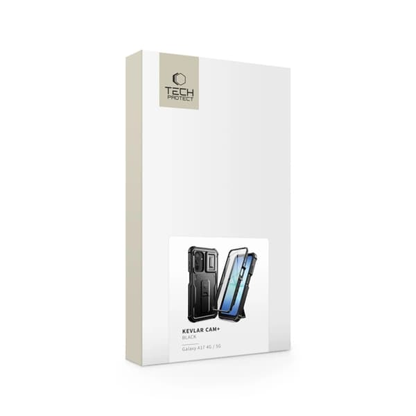 Tech-Protect telefontaske til Galaxy A17 4G/5G Kevlar Camplus - Sort Svart