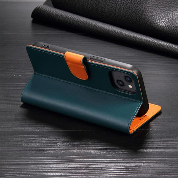 iPhone 14 Pro Max Plånboksfodral Dual Flip - Grön