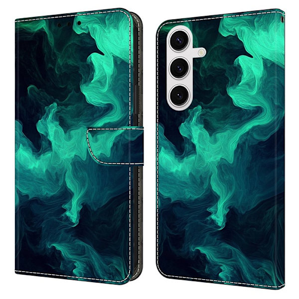 Samsung Galaxy S26 Plus Plånboksfodral Ställning Mönstertryck Konstläder - Rök