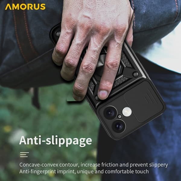 AMORUS Mobilskal till iPhone 17 Med Kameralinsreglage - Blå Blå