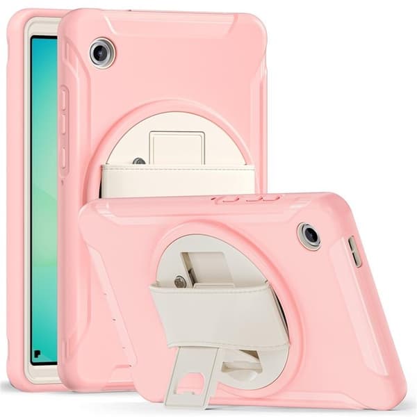 Mobilskal till Galaxy Tab A11 Rotary Kickstand med Handrem Rosa