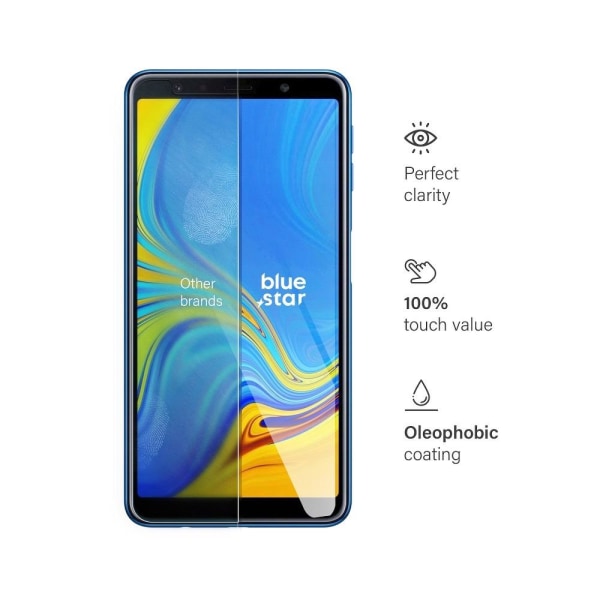 Blue Star hærdet glas skærmbeskytter til Samsung A7 2018