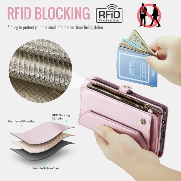 CASEME Plånboksfodral Konstläder för Samsung Galaxy A36 5G - Rosa