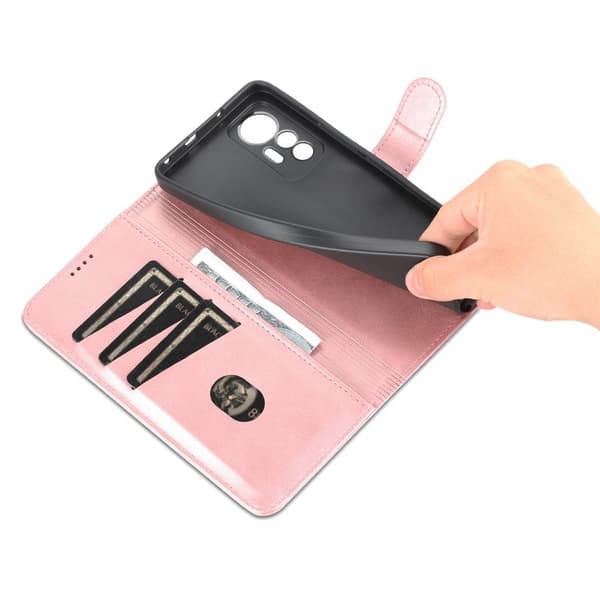 AZNS Xiaomi 12 Lite 5G Plånboksfodral Konstläder - Roséguld