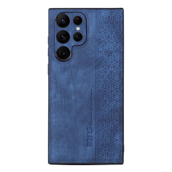 AZNS Samsung Galaxy S22 Ultra Plånboksfodral Konstläder - Blå