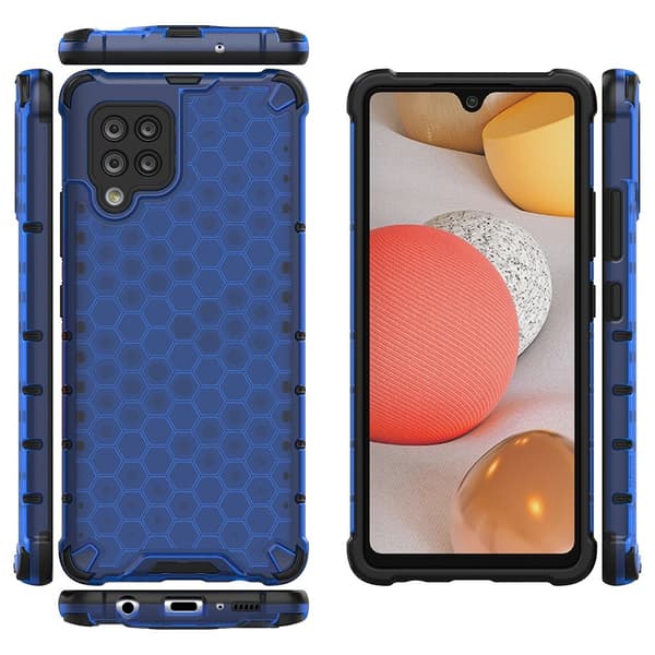Honeycomb Armor Kofangerdæksel Galaxy A42 5g - Blå Blue