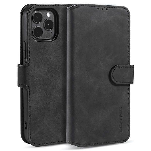 DG.MING iPhone 13 mini Plånboksfodral Retro Konstläder Svart