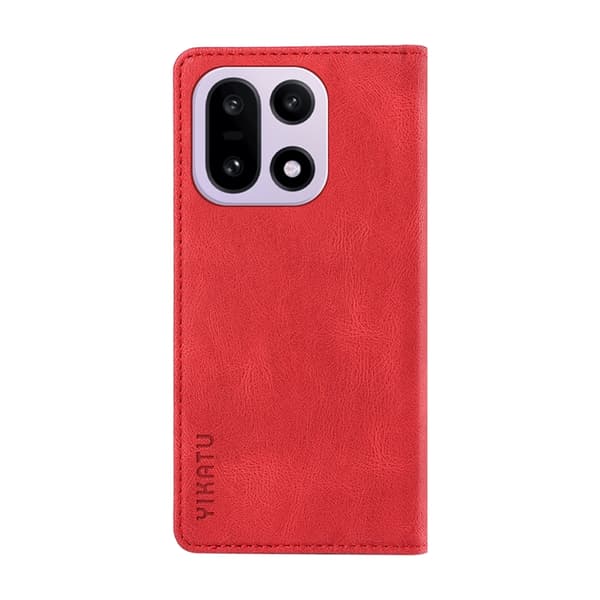 YIKATU OnePlus 15 5G Konstläder Plånboksfodral Skin-Touch Röd