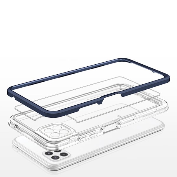 Galaxy A22 5G Skal Clear 3in1 - Blå