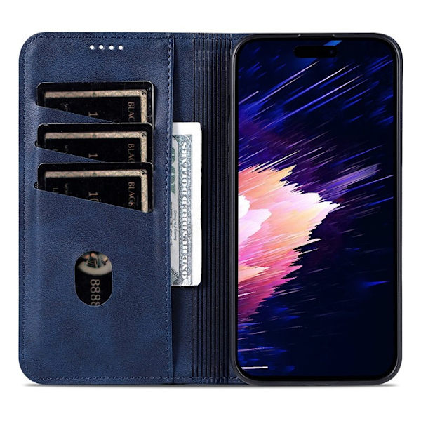 AZNS iPhone 17 Pro Max Plånboksfodral Konstläder - Blå