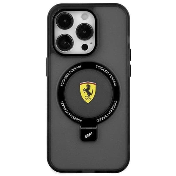 Ferrari iPhone 15 Mobilskal Magsafe Ring Stand 2023 Kollektion Black