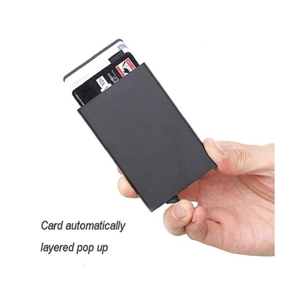 RFID Blocking Credit Card Pop-up Korthållare - Svart Svart